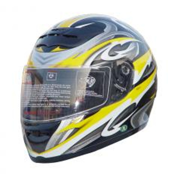 Nuorder Rz80Y - Dot Full Face Yellow Graphic Motorcycle Helmet RZ80Y