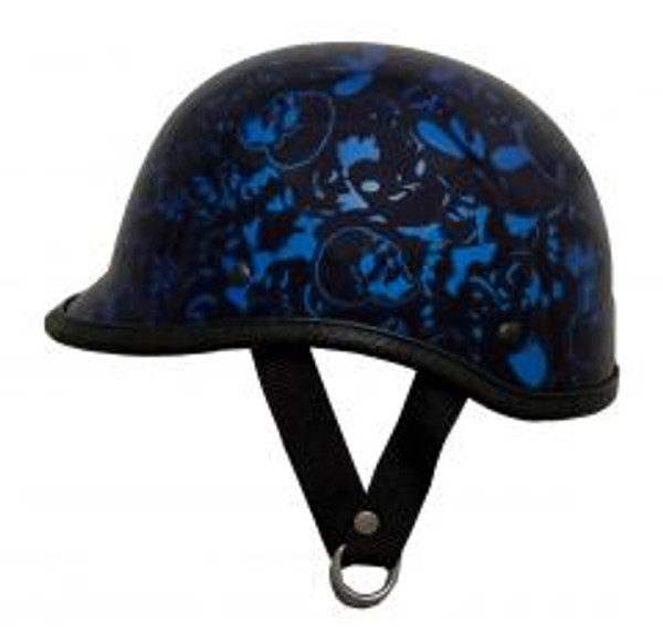 Nuorder Jockey Bone Yard Blue Novelty Motorcycle Helmet NOVBYBLUE#2