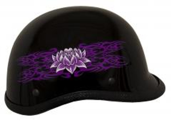 Nuorder Purple Lotus Jockey Novelty Motorcycle Helmet NOVSE#2PL