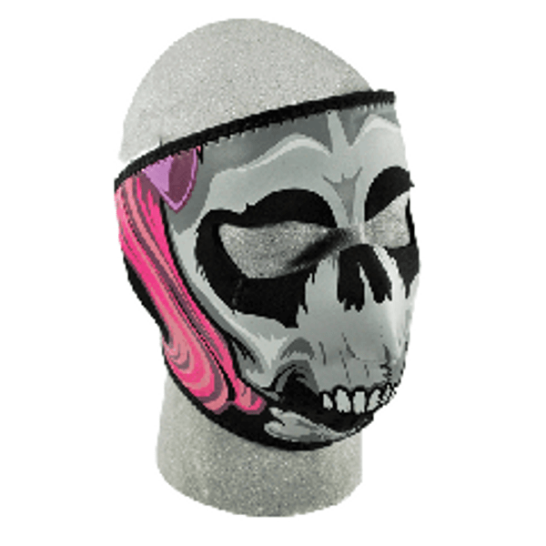 Nuorder Face Mask - Lethal Threat Girl Skull FMB3 -WNFMLT08-B3
