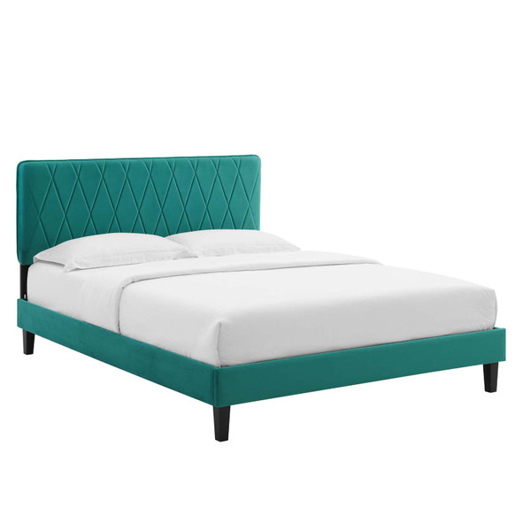 Modway Phillipa Performance Velvet King Platform Bed MOD-6930-TEA