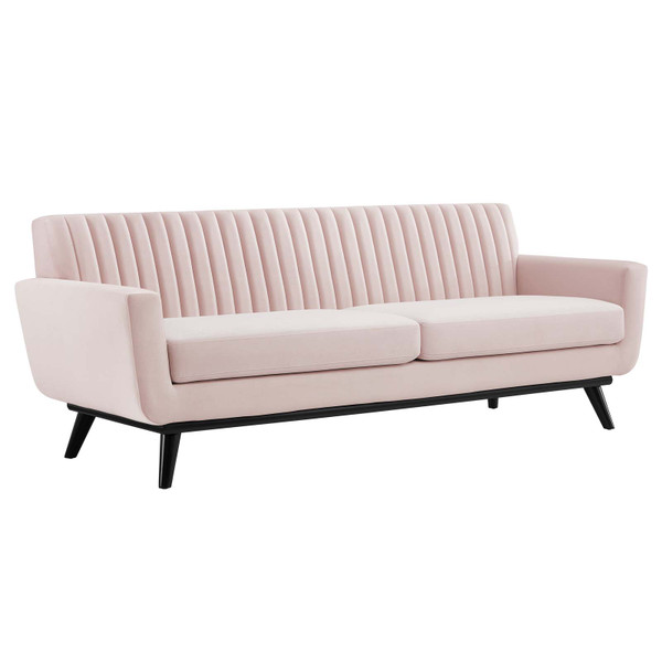 Modway Engage Channel Tufted Performance Velvet Sofa EEI-5459-PNK