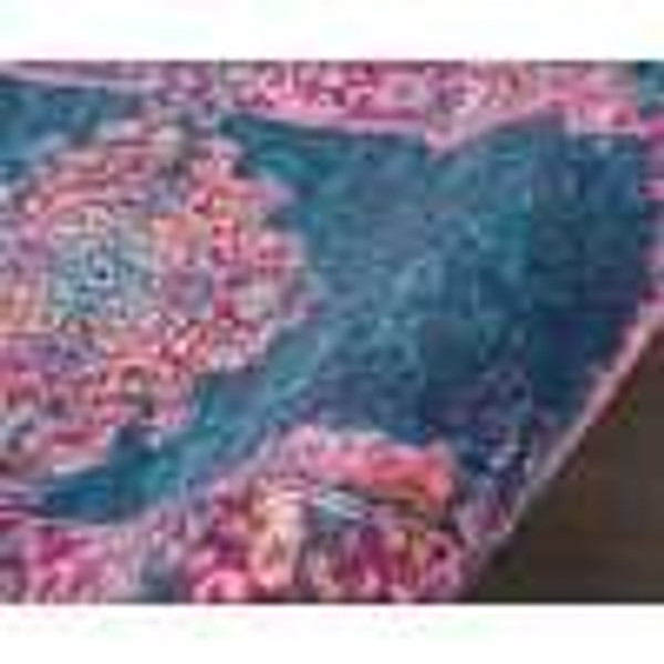 2' X 6' Blue And Pink Medallion Runner Rug 385433 By Homeroots