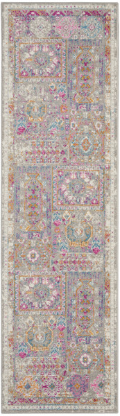 2' X 10' Gray Distressed Ornamental Runner Rug 385721 By Homeroots