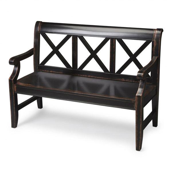 Modern Rustic Black Bench 389188 By Homeroots