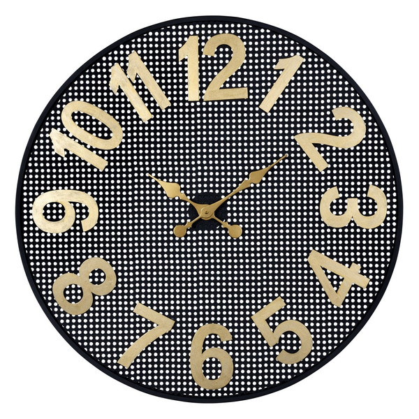 Black And Gold Round Wall Clock 389277 By Homeroots