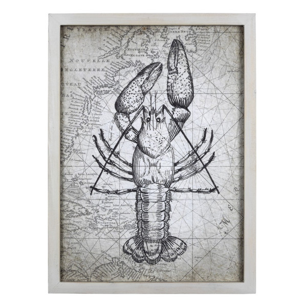 Framed Vintage Lobster Wall Art 389415 By Homeroots