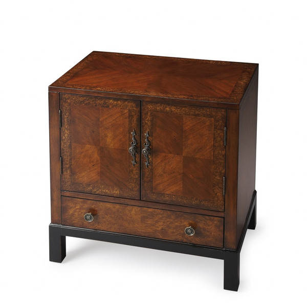 Courtland Cherry & Burl Accent Cabinet 389776 By Homeroots