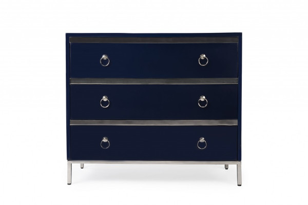 Monika Blue & Silver Accent Chest 389824 By Homeroots