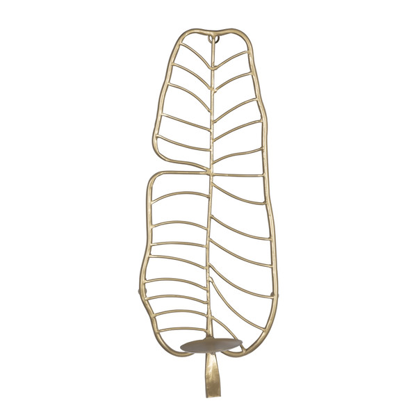 Tropical Gold Metal Leaf Wall Sconce 389875 By Homeroots