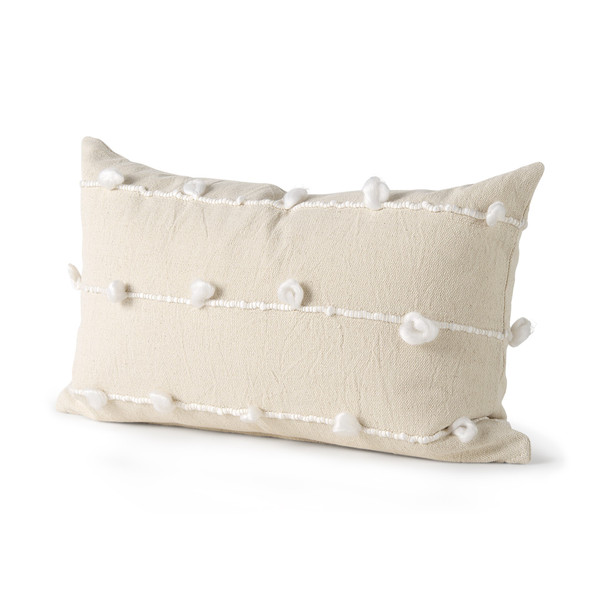 Clouds On Cream Canvas Lumbar Pillow Cover 392271 By Homeroots