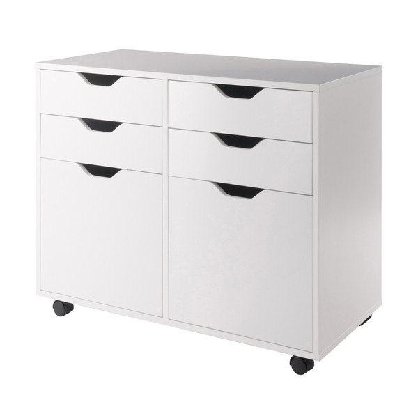 Winsome Halifax 2 Section Mobile Storage Cabinet, White 10622