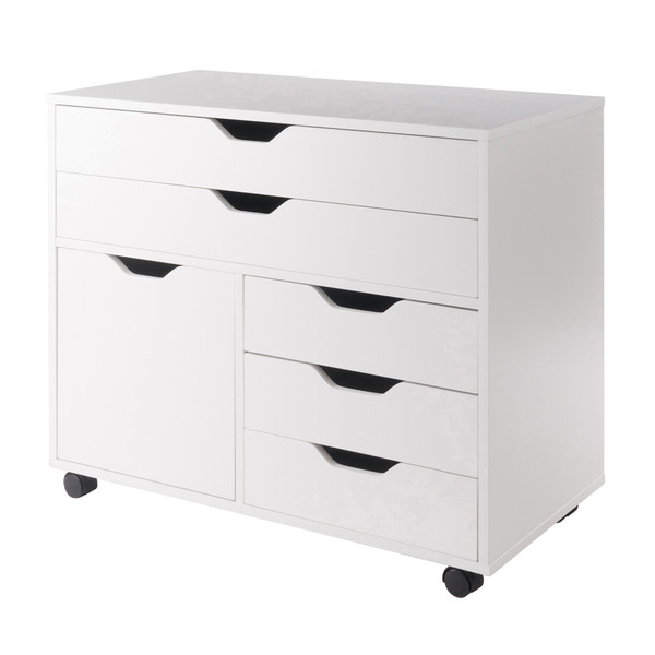 Winsome Halifax 3 Section Mobile Storage Cabinet, White 10633