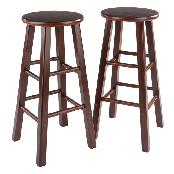 Winsome Element Bar Stools, 2-Piece Set, Walnut 94270