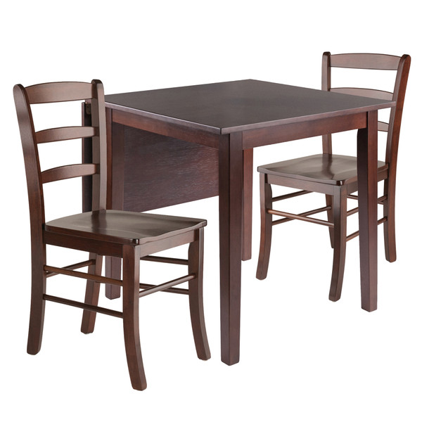 Winsome Perrone 3-Piece Dining Set, Drop Leaf Table & 2 Ladderback Chairs 94437