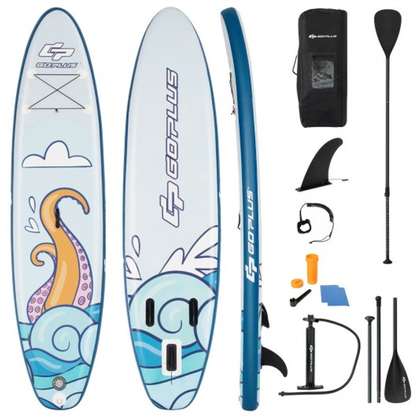 10.5 Ft Inflatable Stand Up Paddle Board Surfboard With Aluminum Paddle Pump-10.5 Ft SP37556-M