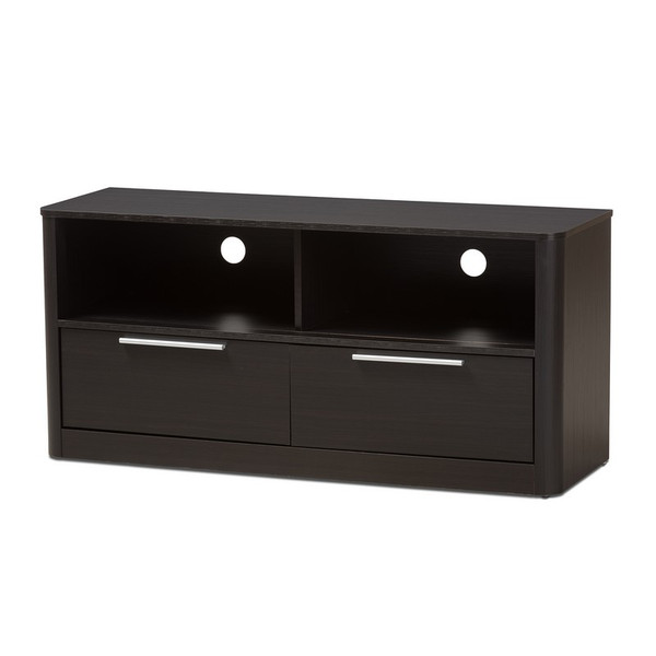 Baxton Studio Carlingford 2-Drawer TV Stand ET 5512-00-Dark Brown-TV