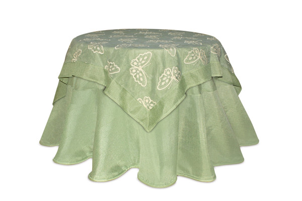 54549DS Table Topper W/Butterfly Pattern 54"Sq Polyester By Melrose