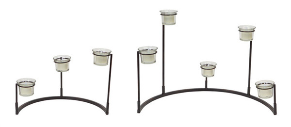 56926DS Multi-Level Votive Candle Holder Stand (Set Of 4) 12"H, 8.25"H Metal/Glass By Melrose