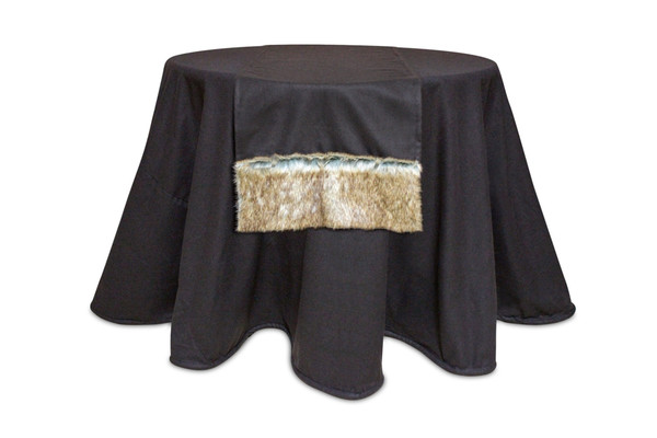 57284DS Table Runner W/Faux Fur Detail (Set Of 4 ) 70"L Polyester By Melrose