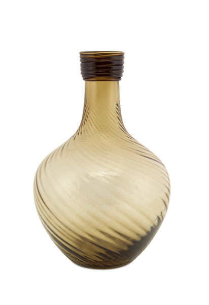 58759DS Mouth Blown Swirl Glass Bottle 13"H Glass By Melrose
