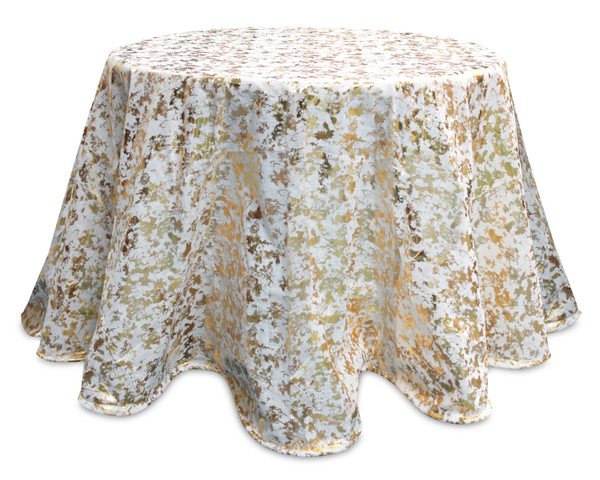 61201DS Metallic Tablecloth 96"D Polyester By Melrose