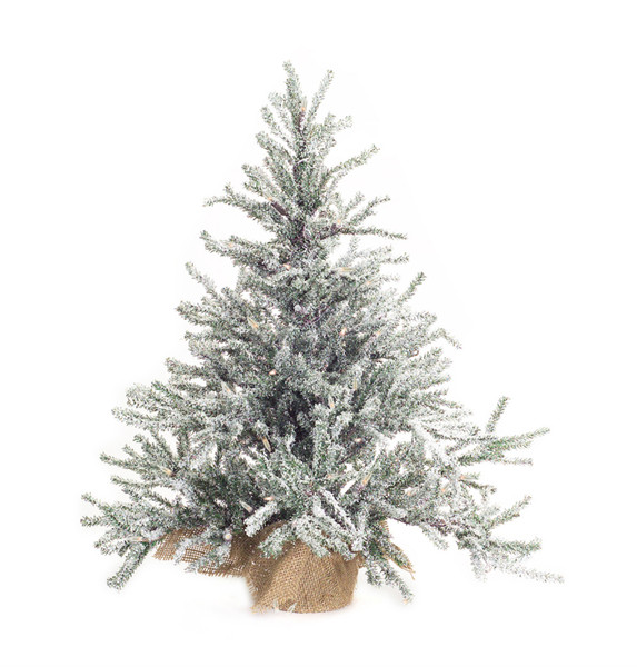 65223DS Snowy Pine Tree 25"H Plastic/Metal (50 Lights Ul) By Melrose