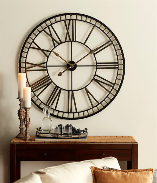 66005DS Oversized Metal Wall Clock 40"D Metal (Requires 1 C Battery, Not Inlcuded) By Melrose