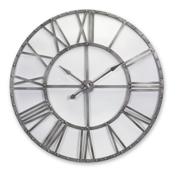 66006DS Oversized Metal Wall Clock 46"D Metal (Requires 1 C Battery, Not Inlcuded) By Melrose