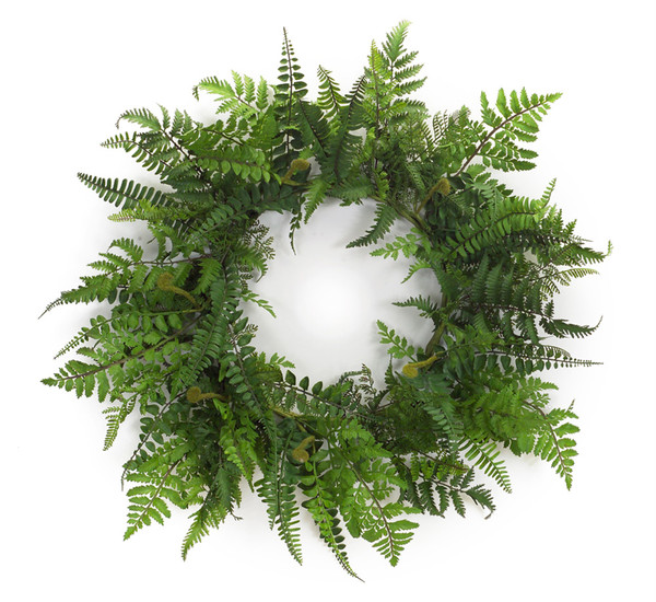 66599DS Fern Wreath 24"D Plastic By Melrose