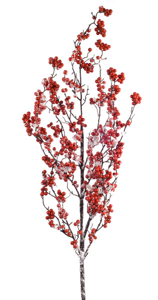 68026DS Snowy Berry Branch (Set Of 6) 52"H Foam By Melrose