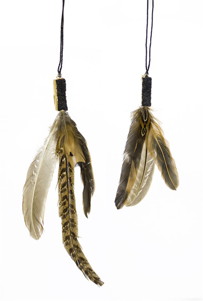 68319DS Feather Ornament (Set Of 48) 7.25", 10"H Feather/Resin By Melrose