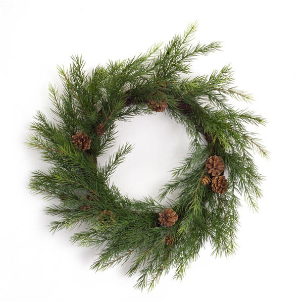 69166DS Pine Wreath (Set Of 2) 22"D Pvc By Melrose