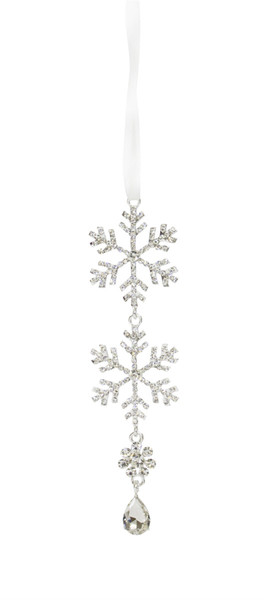 69184DS Jewel Tiered Snowflake Ornament (Set Of 12) 8"H Metal By Melrose
