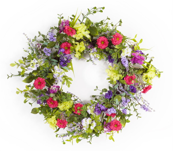 70139DS Mixed Floral Wreath 24"D By Melrose