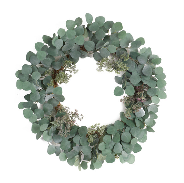 70230DS Eucalyptus Wreath 24"D Polyester/Plastic By Melrose