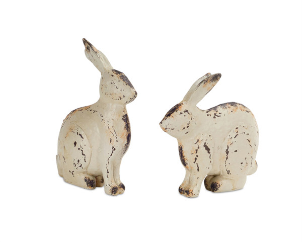 70577DS Rabbit (Set Of 4) 8"H Resin By Melrose