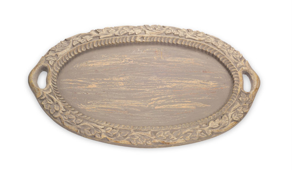 70833DS Oval Tray 26"L Resin By Melrose