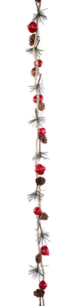 72437DS Sleigh Bell/Mini Cone/Jute Garland (Set Of 6) 5.5'L Iron By Melrose