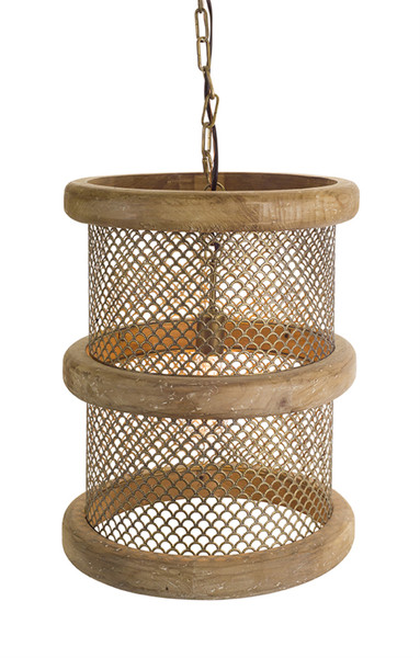72502DS Hanging Lamp 15.5"D X 61"H Wood/Iron By Melrose