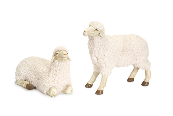 72576DS Sheep (Set Of 4) 4.75"H, 7.5"H Resin By Melrose