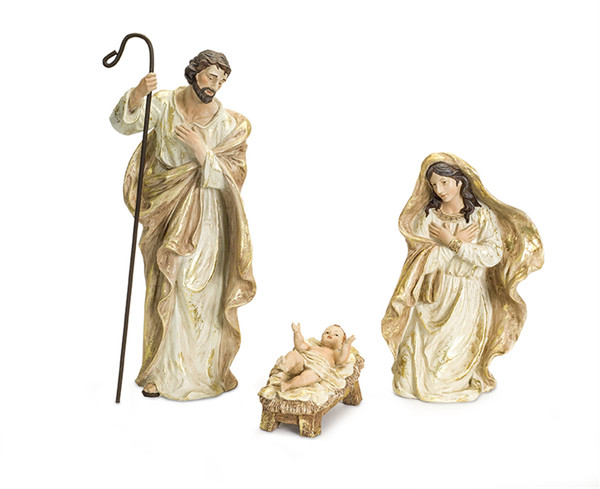 72577DS Holy Family (Set Of 3) 5.25"H - 18.5"H Resin By Melrose