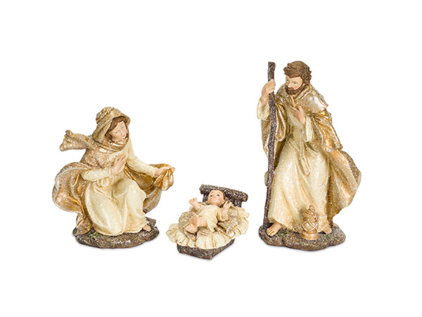 72630DS Holy Family (Set Of 3) 3.5"H - 9"H Resin By Melrose