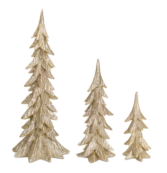 72633DS Trees (Set Of 3) 12.5"H, 18"H, 25.5"H Resin By Melrose