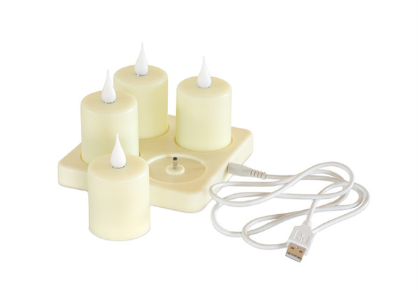 73467DS Candle (Set Of 4) Rechargeable 4"H Plastic By Melrose