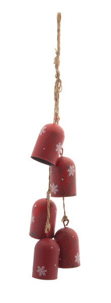 76058DS Bell Drop Ornament (Set Of 12) 22.5"H Metal/Jute By Melrose