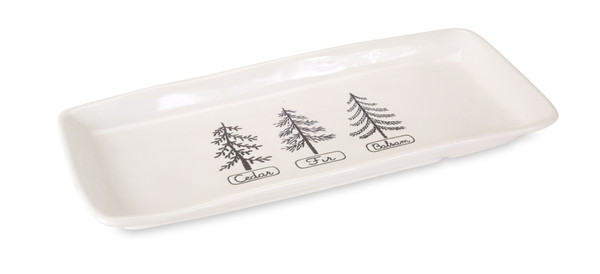 76113DS Tree Platter (Set Of 2) 13"L X 5.5"H Stoneware By Melrose
