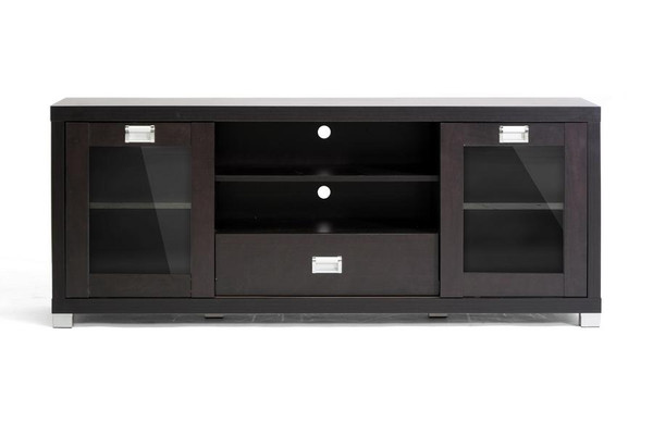 Baxton Studio Matlock TV Stand with Glass Doors FTV-886