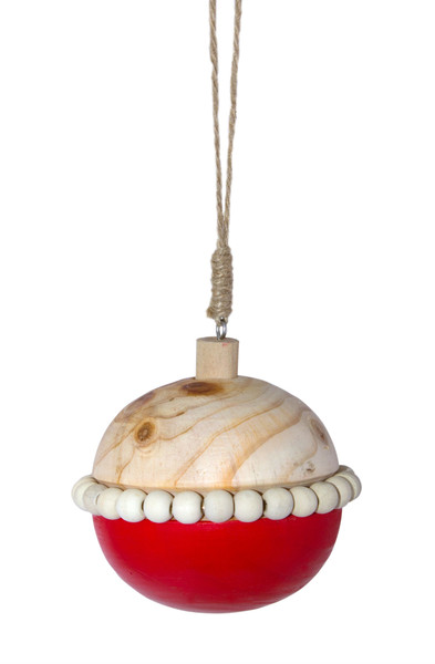 76599DS Ball Ornament (Set Of 12) 4"H Wood By Melrose