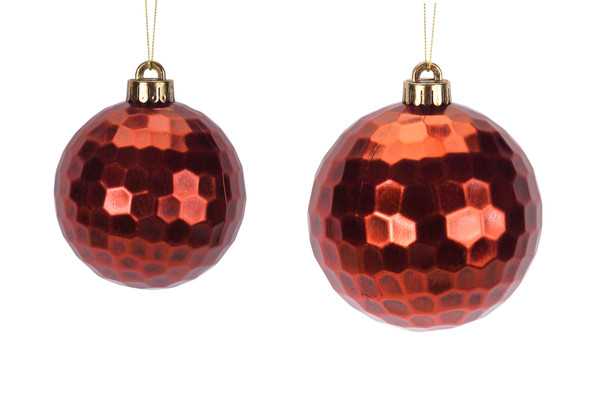 76681DS Ball Ornament (Set Of 6) 4.75"H, 5.5"H Plastic By Melrose